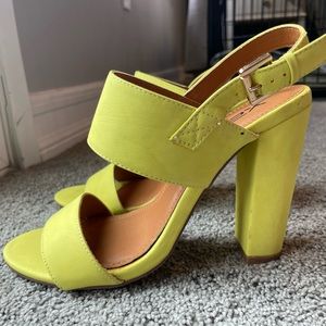 Lime green heeled sandal size 8